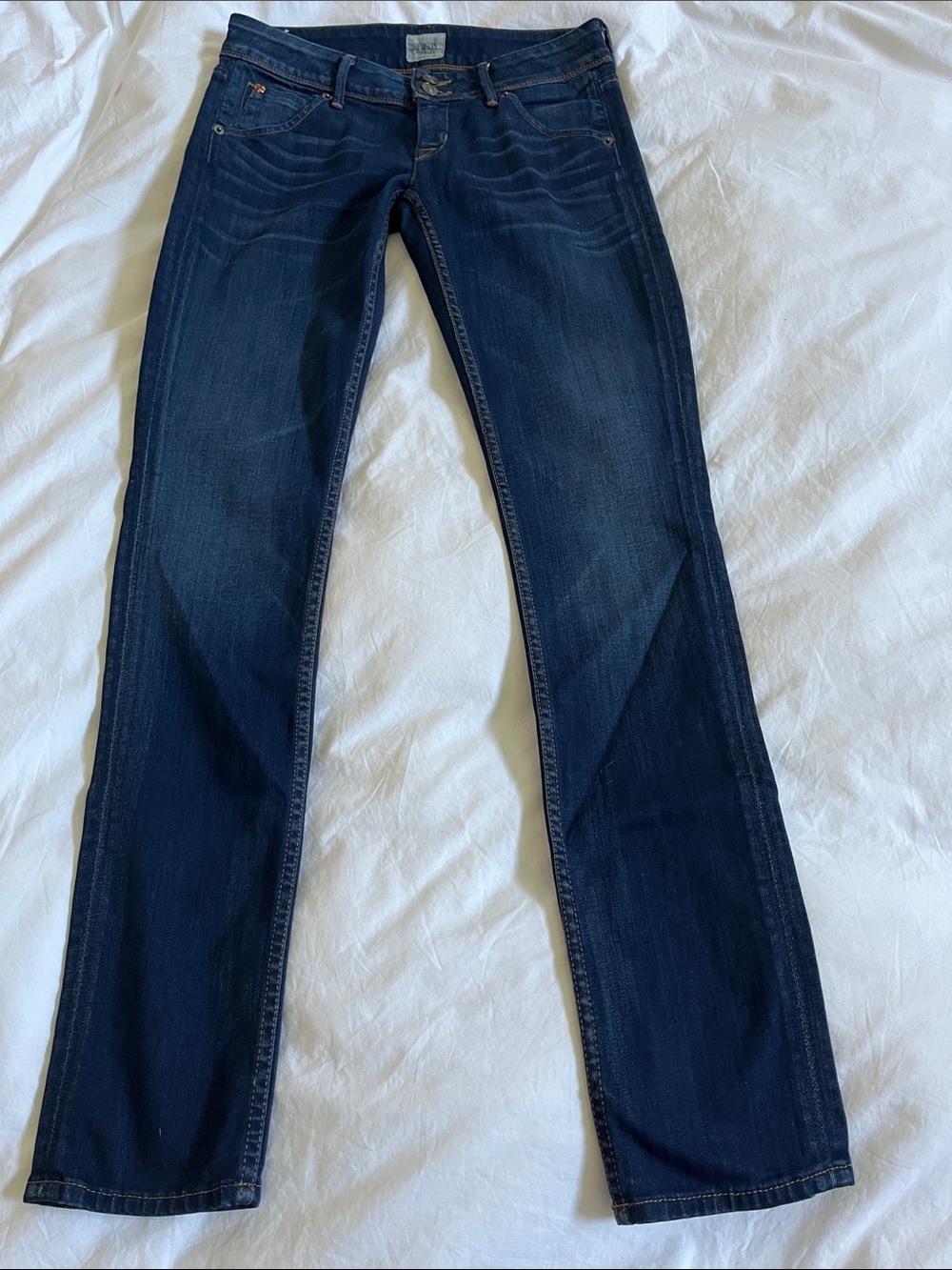 Hudson Collin Skinny Jean Dark Wash Denim Y2K vintage size 25 double button